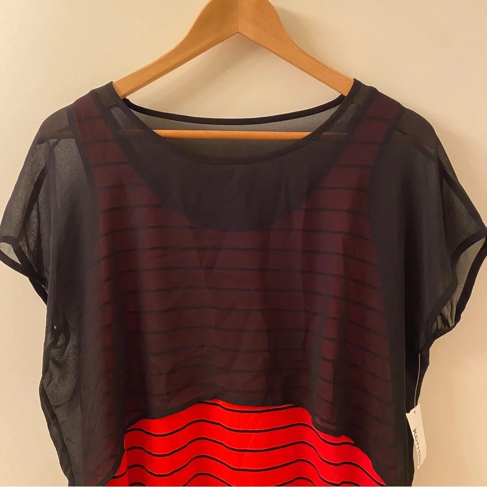 NWT Mini Red, Black Stripes Y2K Style Kensie Dress Small - Picture 5 of 9